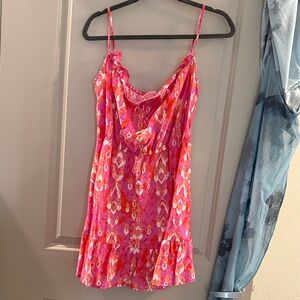 Pink Patterned Mini Dress